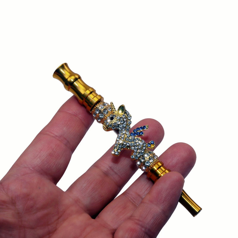 Bling Luxury Rhinestone Unicorn Hookah Mouthpiece Hookah Tips Blunt for Smoking 