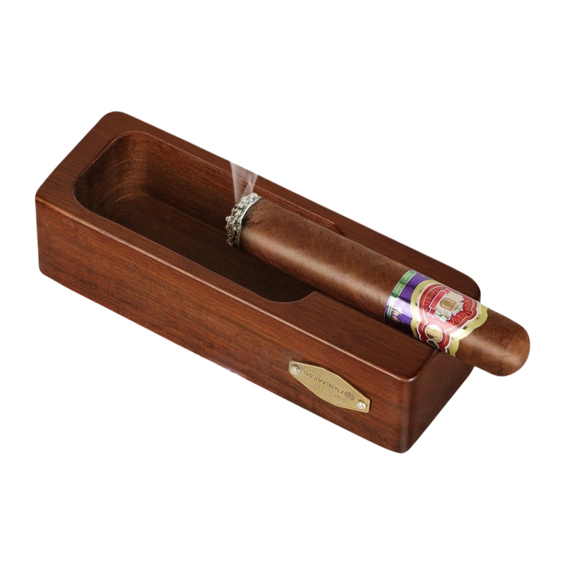 Wooden Cigar Ashtray with Cigar Holder Slot Solid Wood Ash Tray for Cigar Smoking Accessories for Men Solid Wood Single Cigar Rest