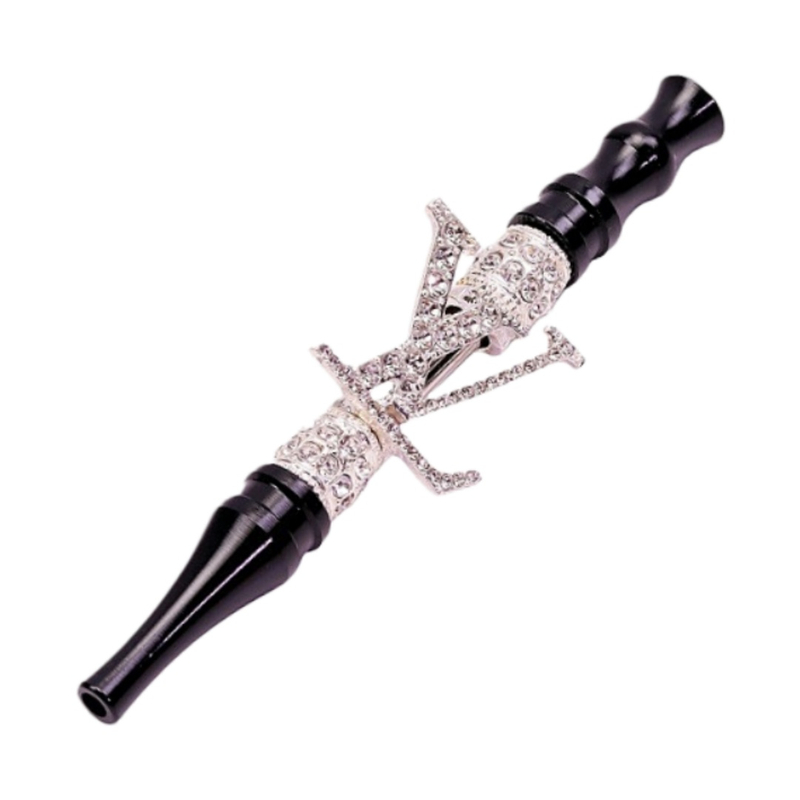 LV Decorative Hookah Mouthpiece LOUIS VUITTON Metal Hookah Tip with Crystals Ornate Hookah Mouthpiece Fashion Hookah Accessories