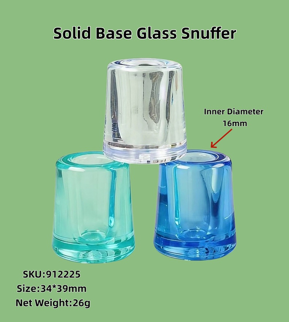 Modern Minimalist Hassle-free Cleaning Solid Base Crystal Transparent Glass Snuffer Extinguisher for Smoking
