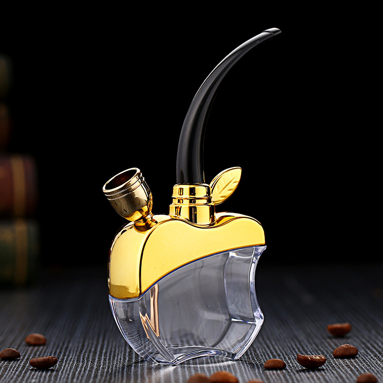 2-in-1 Apple Shape Water Filtered Pipe Mini Hookah Water Pipe Dual-use Tobacco Pipe Acrylic Water Pipe Two-way Use Smoking Pipe Recycled Filtration Pipe Desktop Mini Water Hookah