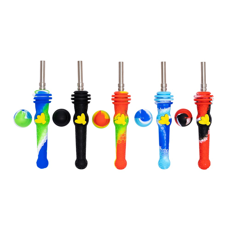 Portable Silicone Dab Straw Unbreakable Silicone Nectar Collector Silicone Dab Tool Travel Silicone Wax Collector