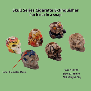 2 Pack Resin Pirate Skull Cigarette Snuffer Instant Cigarette Extinguisher for Ashtrays Resin Skull Smoking Accessories for Home Bar
