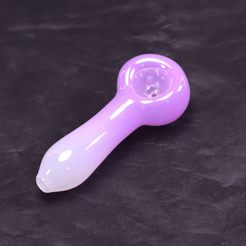4 Inch Handheld Glass Hand Pipe with Gradient Glitter Ombre Design