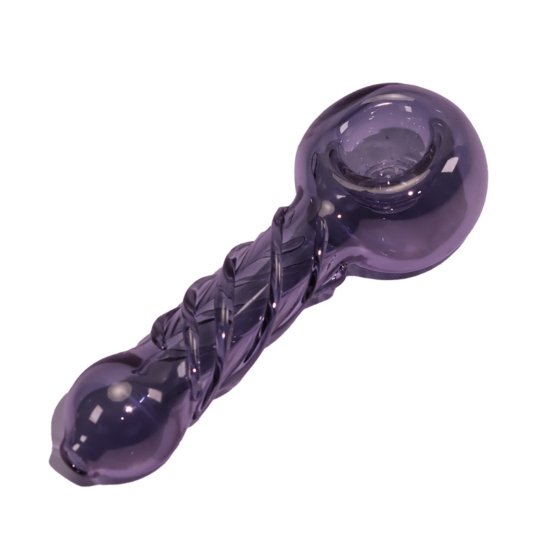 4 Inch Portable Spiral Twisted Glass Hand Pipe with Electroplated Iridescent Gradient Finish