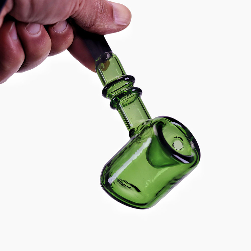 Classic Sherlock Shape Hand-Blown Borosilicate Glass Hand Pipe with Deep Spoon for Marrijuana