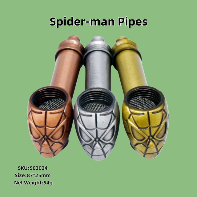 Durable Portable Vintage Spider-man Metal Tobacco Pipe Spider-Man head pipe for Weed