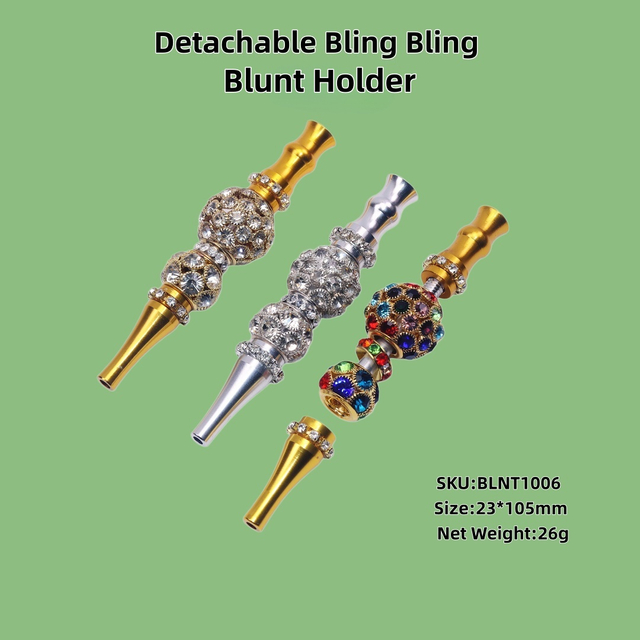 Sparkly Rhinestone Mouthpiece for Hookah Bling Bling Crystal Shisha Pipe Fashion Metal Blunt Holder for Party Bar Hookah Tips