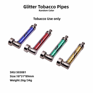 5pcs Shiny Metal Tobacco Pipe 3-in-1 Multi-Function Tool Travel Smoking Pipe Kit With Pipe Screen for Weeds