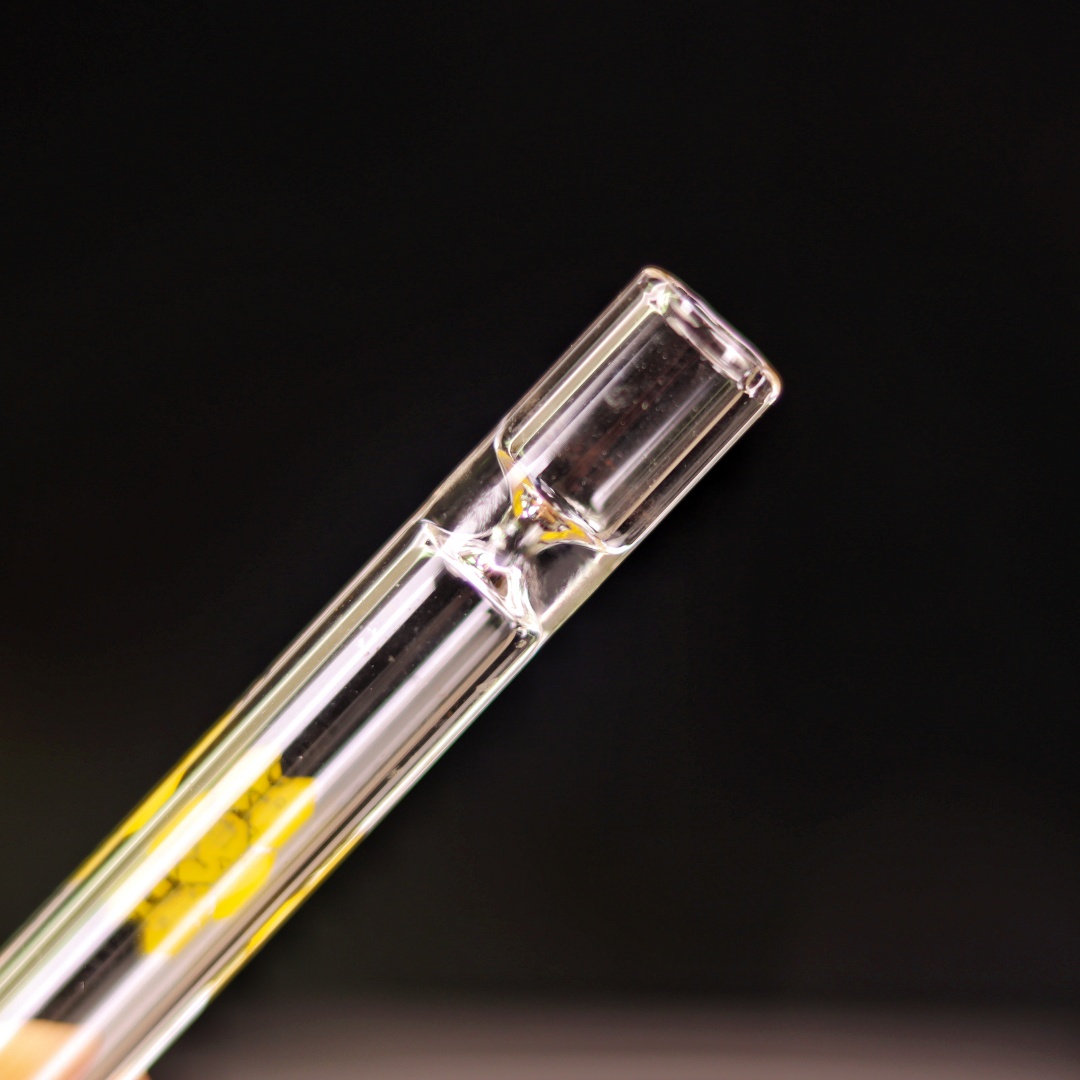 6 Pack Brosilicate Glass One Hitter with Flat Mouth Piece OG GRAV Honey Dew Chillum With Travel Case for Smoking