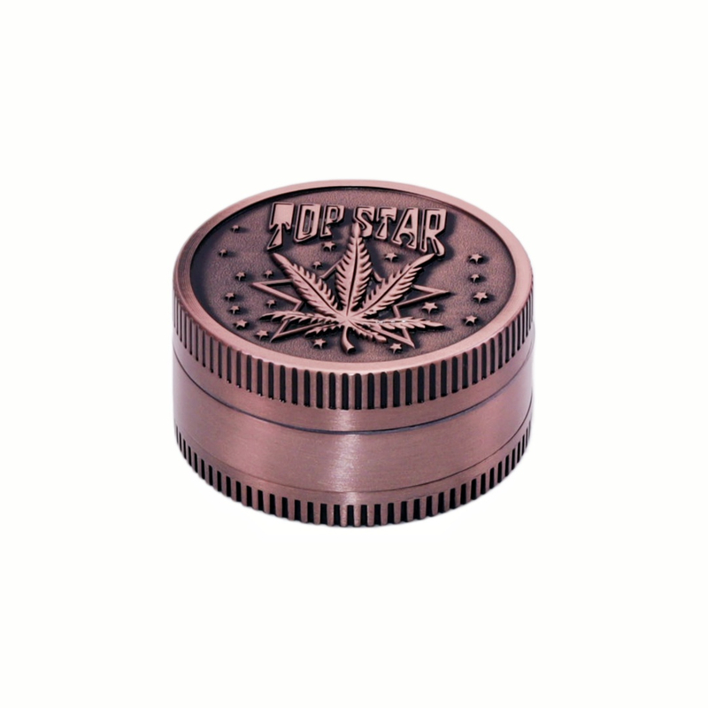 Pop Star Design Grinder Vintage Herb Grinder with Leaf Design Zinc Alloy Weed Grinder for Smoking 4 Layer Tobacco Grinder with Magnetic Lid 