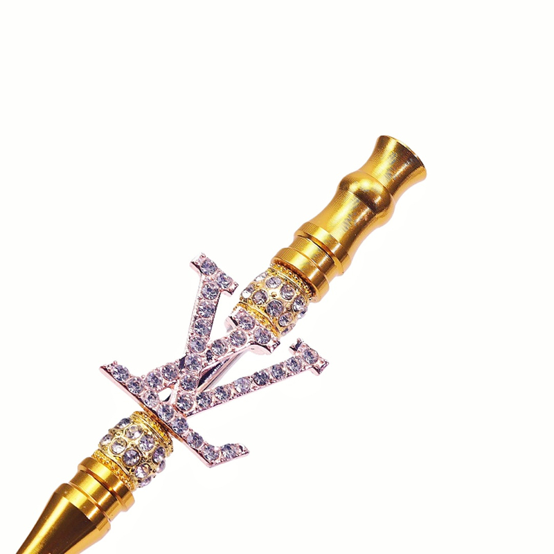 LV Decorative Hookah Mouthpiece LOUIS VUITTON Metal Hookah Tip with Crystals Ornate Hookah Mouthpiece Fashion Hookah Accessories