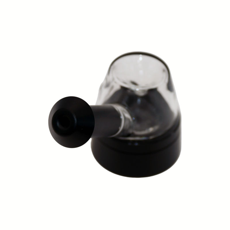 Unique Shaped Glass Hand Pipe, Compact Glass Pipe with Base, Modern Design Standing Glass Pipe, Black And Clear Glass Tobacco Pipe