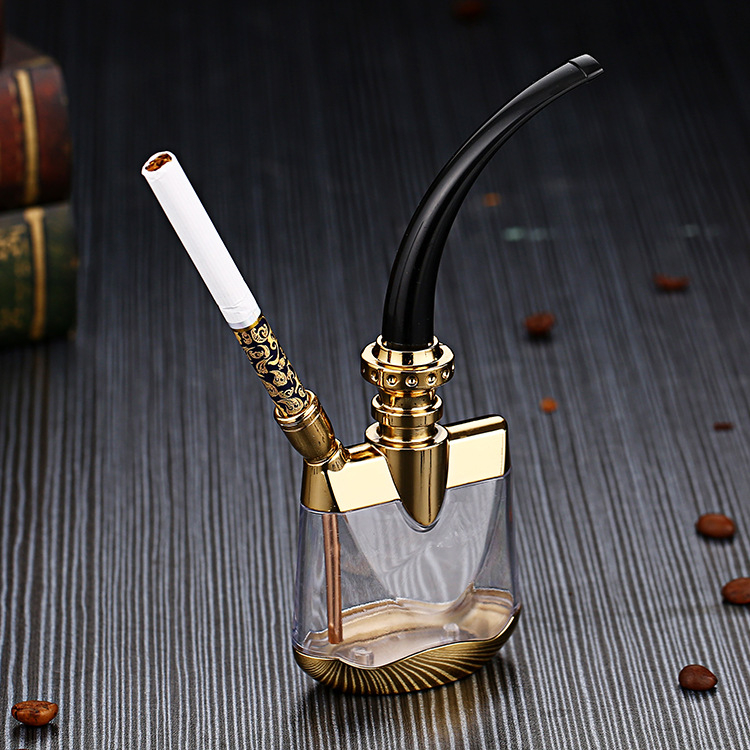 2-in-1 Water Filtered Pipe Mini Hookah Water Pipe Dual-use Tobacco Pipe Acrylic Water Pipe