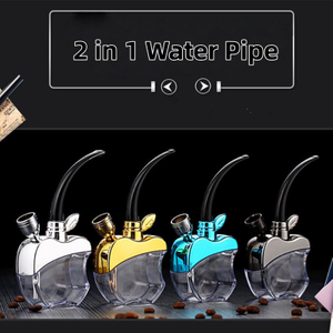 2-in-1 Apple Shape Water Filtered Pipe Mini Hookah Water Pipe Dual-use Tobacco Pipe Acrylic Water Pipe Two-way Use Smoking Pipe Recycled Filtration Pipe Desktop Mini Water Hookah