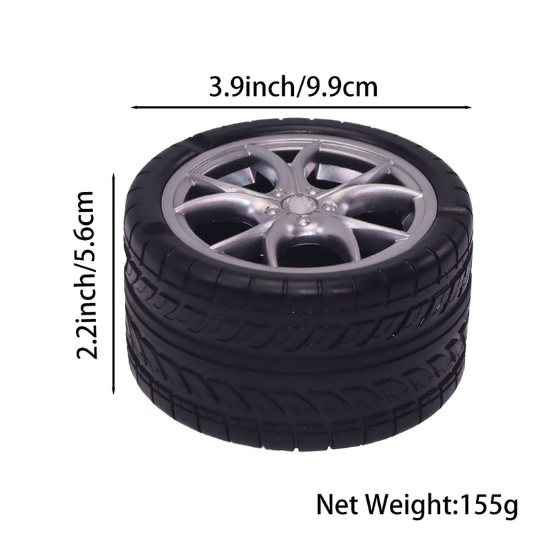 4" Diameter Novelty Auto Tire Decor Ashtray With Crystal Rhinestone for Home & Office