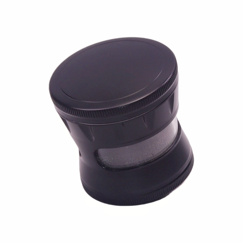 60mm Bionic Metal Herb Grinder with 2 See-through Windows 4 Piece Aluminum Tobacco Grinder with Visible Chamber & Pollen Sifter Durable Herb Grinder for Dry Herb Smoking Accessories