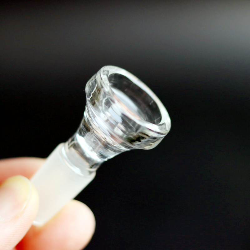Water Pipe Replacement Part 14mm Male Hand Blown Clear Straight Herb Slide Clear Glass Bong Bowl for Water Pipes Durable Smoking Tool