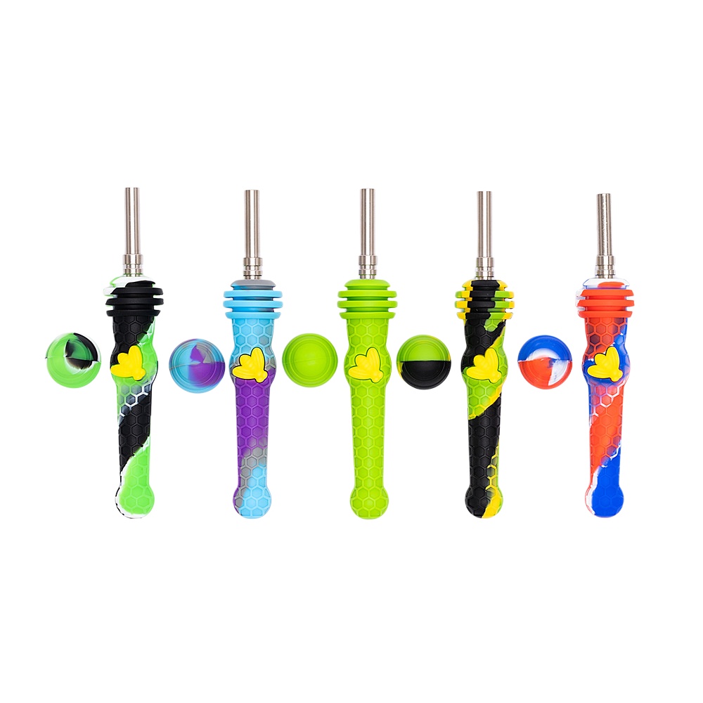 Portable Silicone Dab Straw Unbreakable Silicone Nectar Collector Silicone Dab Tool Travel Silicone Wax Collector