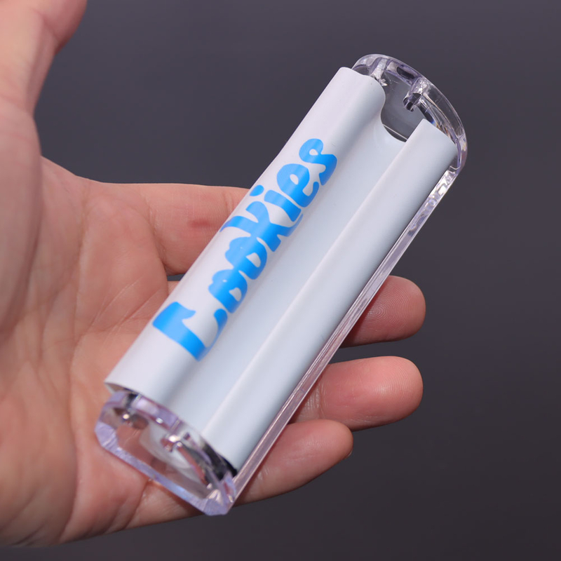 2 Pack Cookies Brand Portable Manual Cigarette Rolling Machine Clear Acrylic Frame with White Rubber Roller Easy to Use Compact Rolling Tool for On-the-Go Use