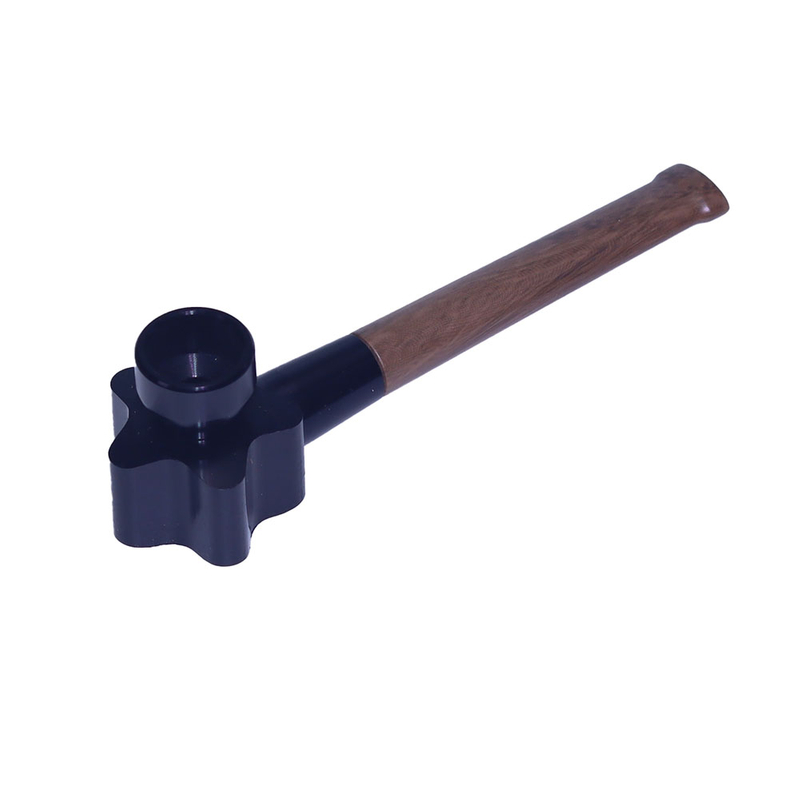 5pcs Shiny Metal Tobacco Pipe 3-in-1 Multi-Function Tool Travel Smoking Pipe Kit With Pipe Screen for Weeds