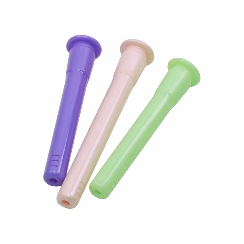 Random Color 3-Pack Macaron Color Unbreakable Plastic Water Pipe Down Stem 19mm to 14mm Standard Joint Replacement Accessory For Glass Bongs