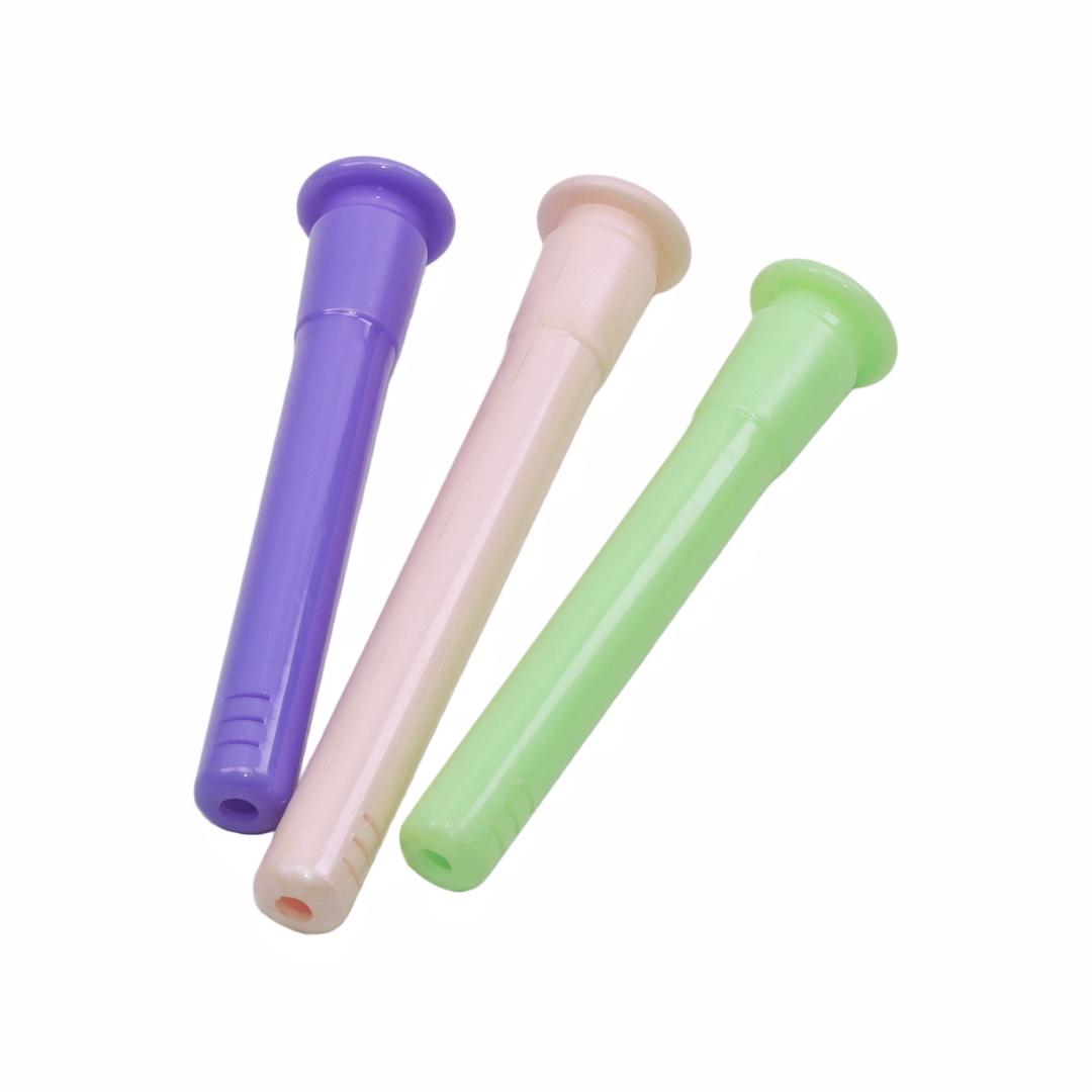 Random Color 3-Pack Macaron Color Unbreakable Plastic Water Pipe Down Stem 19mm to 14mm Standard Joint Replacement Accessory For Glass Bongs