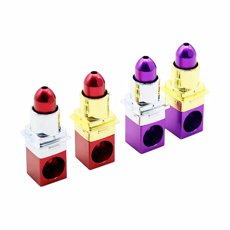 Lipstick Shaped Metal Smoking Pipe Novelty Discreet Tobacco Hand Pipe Unique Mechanic Themed Gift for Smokers