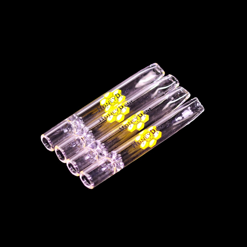 6 Pack Brosilicate Glass One Hitter with Flat Mouth Piece OG GRAV Honey Dew Chillum With Travel Case for Smoking