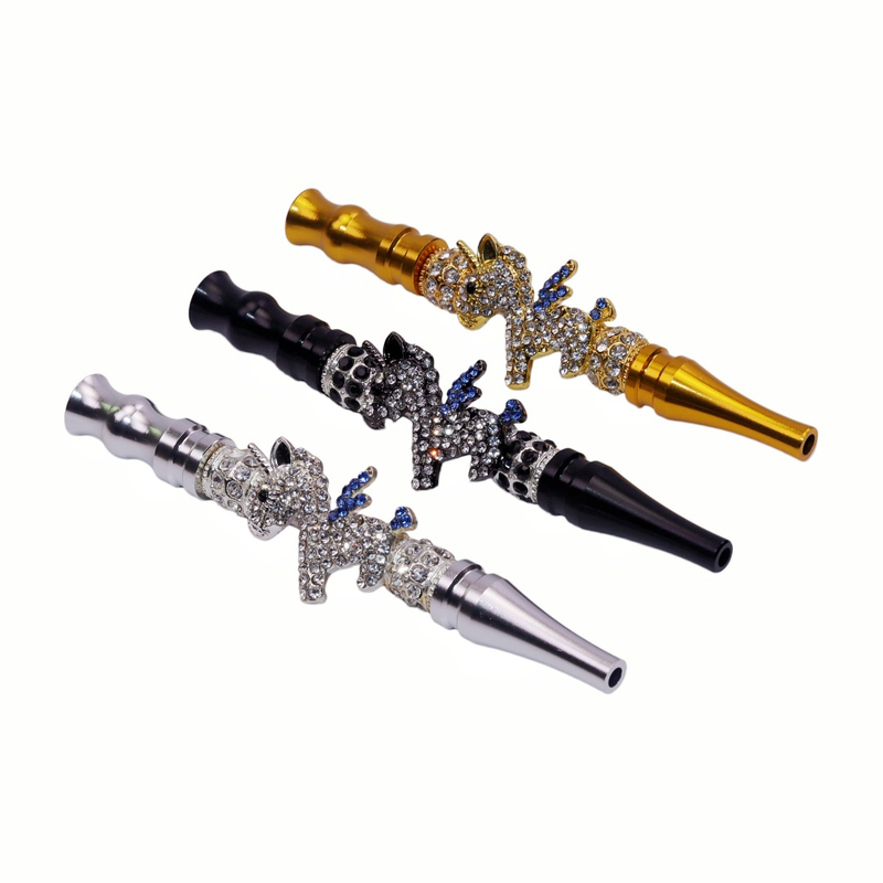 Bling Luxury Rhinestone Unicorn Hookah Mouthpiece Hookah Tips Blunt for Smoking 