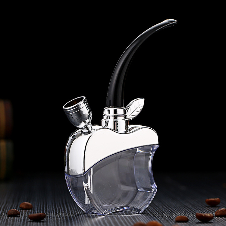 2-in-1 Apple Shape Water Filtered Pipe Mini Hookah Water Pipe Dual-use Tobacco Pipe Acrylic Water Pipe Two-way Use Smoking Pipe Recycled Filtration Pipe Desktop Mini Water Hookah