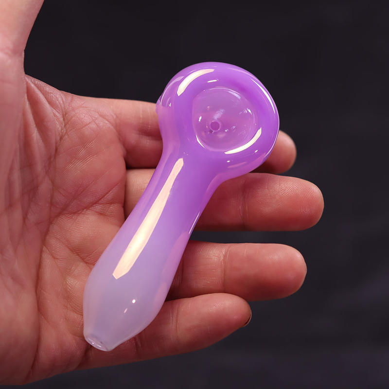 4 Inch Handheld Glass Hand Pipe with Gradient Glitter Ombre Design