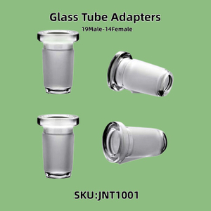 Heat Resistant Frosted 14mm Female to 18mm Male Standard Borosilicate Glass Joint Adapter Converter for Bongs and Pipes with Travel Plastic Box