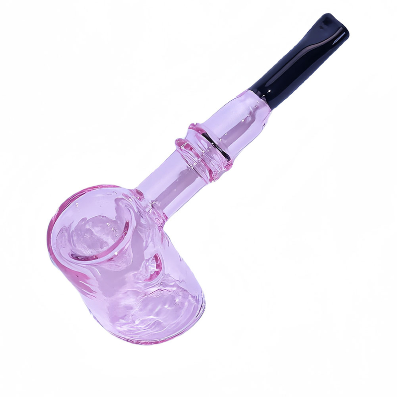 Classic Sherlock Shape Hand-Blown Borosilicate Glass Hand Pipe with Deep Spoon for Marrijuana