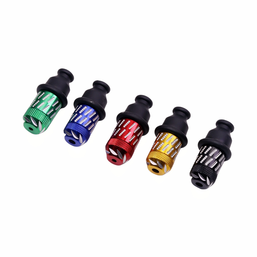 1 Pack of 5 Pieces One Hitter Pipe with Transparent Mouthpiece Taster Bat Aluminum Pipe with Clear Tip Diamond Cut Sneak a Toke