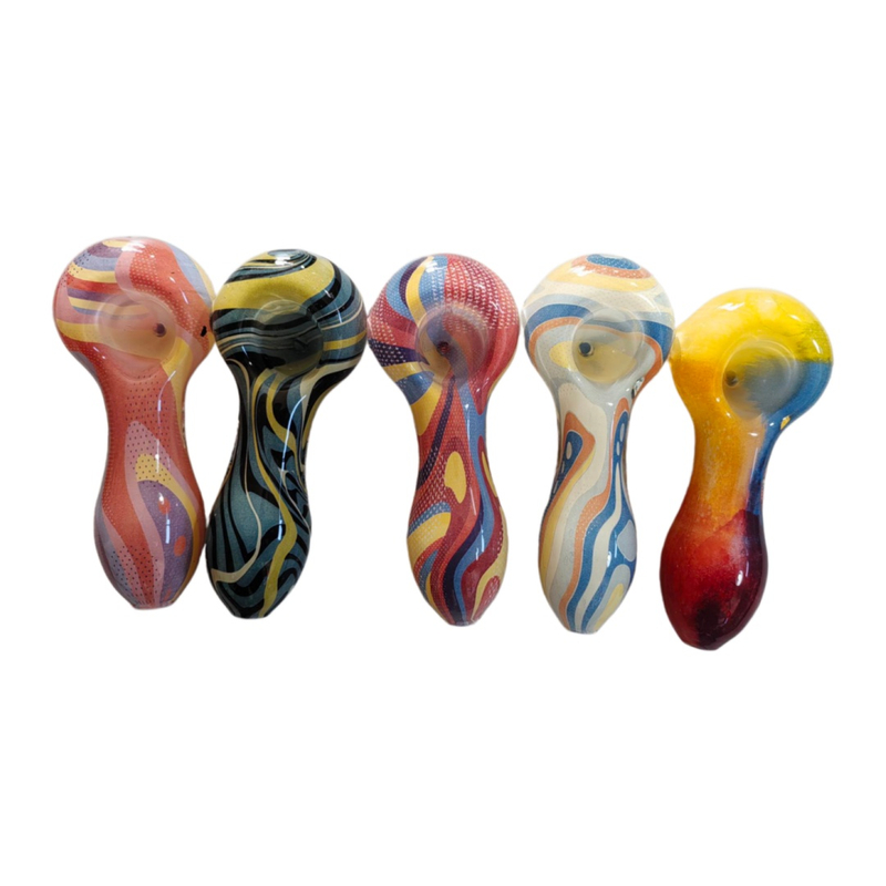 Portable Colorful Water Transfer Printing Glass Pipe Creative Art Pattern Design Glass Smoking Pipe for Tobacco Use
