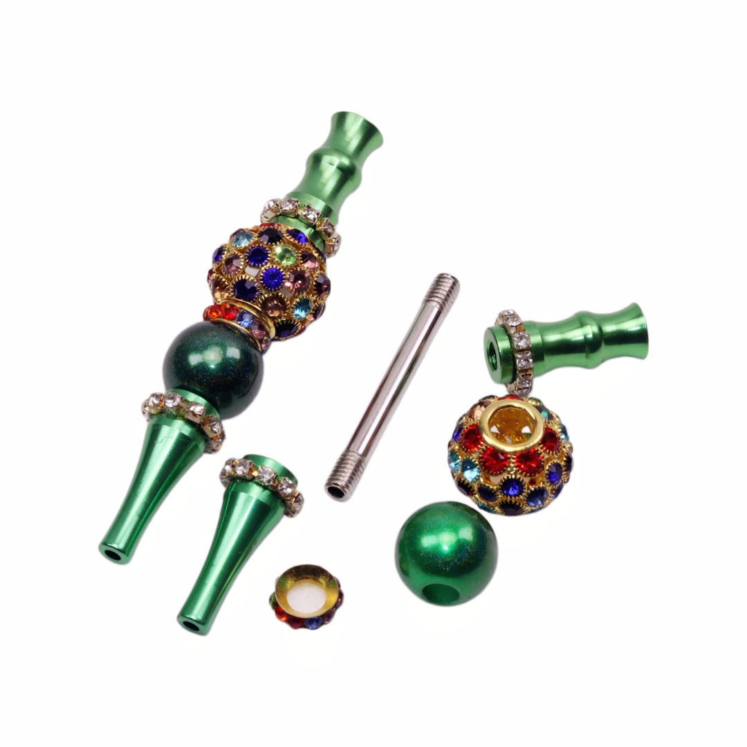 Luxury Rhinestone Hookah Tips Glitter Ball Metal Mouthpiece Decorative Shisha Nargila Hose Nozzle Hookah Tips Hookah Mouthpiece Shisha Accessories Nargila Hose Tip