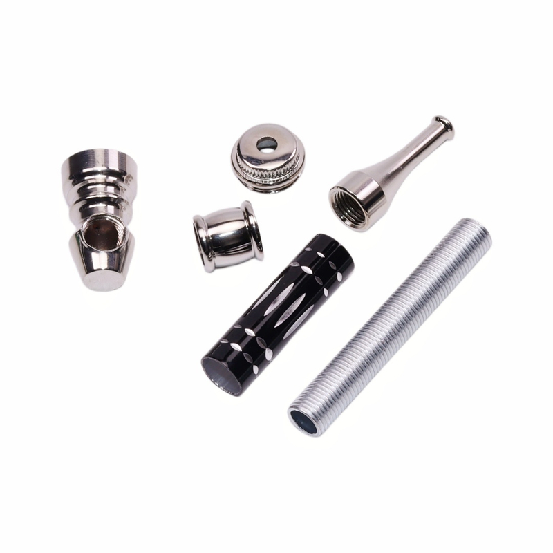 8-Pack Diamond Cut Metal Tobacco Pipe Smoking Kit With Pipe Screen Tool Brush Cleaning Tool Metal Rod Travel PU Case for Smoking Gift 