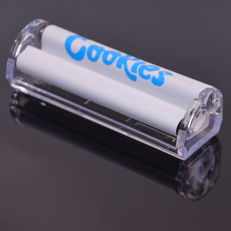 2 Pack Cookies Brand Portable Manual Cigarette Rolling Machine Clear Acrylic Frame with White Rubber Roller Easy to Use Compact Rolling Tool for On-the-Go Use