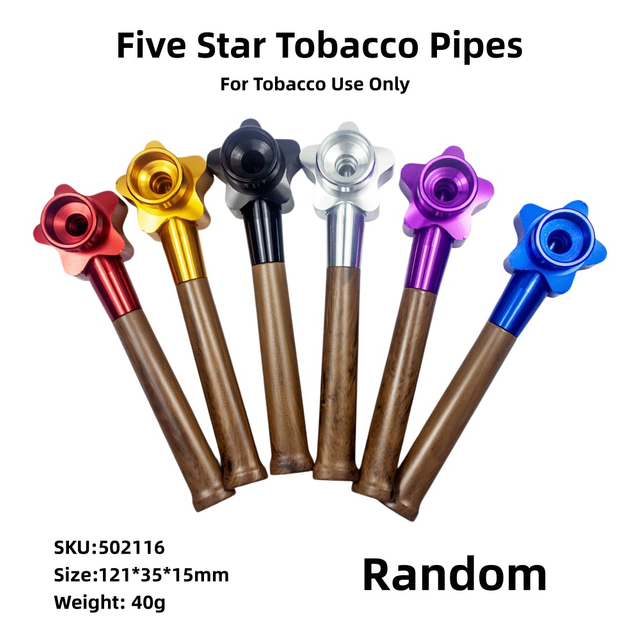 5pcs Shiny Metal Tobacco Pipe 3-in-1 Multi-Function Tool Travel Smoking Pipe Kit With Pipe Screen for Weeds