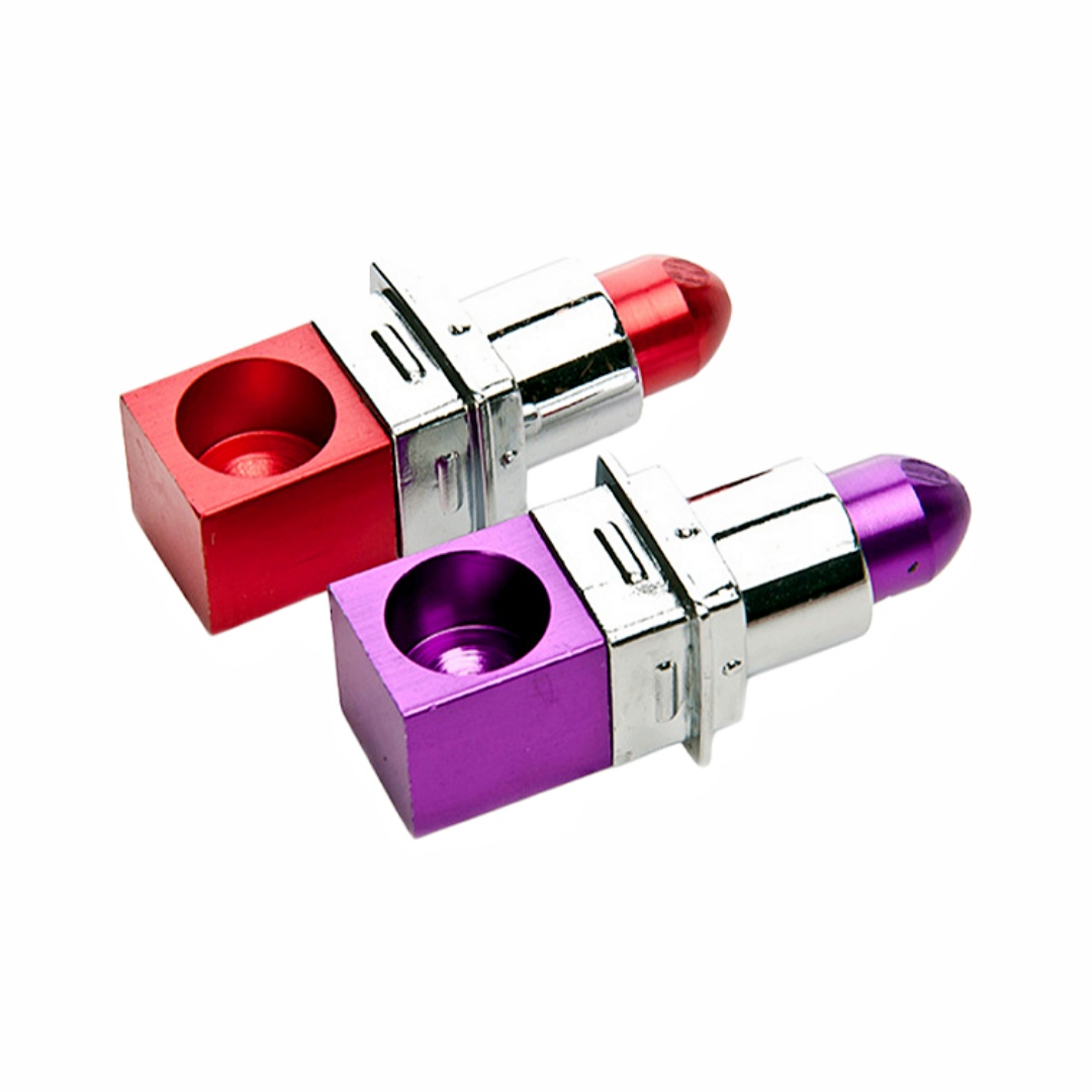 Lipstick Shaped Metal Smoking Pipe Novelty Discreet Tobacco Hand Pipe Unique Mechanic Themed Gift for Smokers