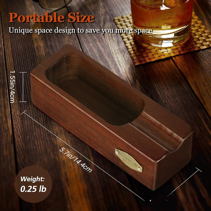 Wooden Cigar Ashtray with Cigar Holder Slot Solid Wood Ash Tray for Cigar Smoking Accessories for Men Solid Wood Single Cigar Rest