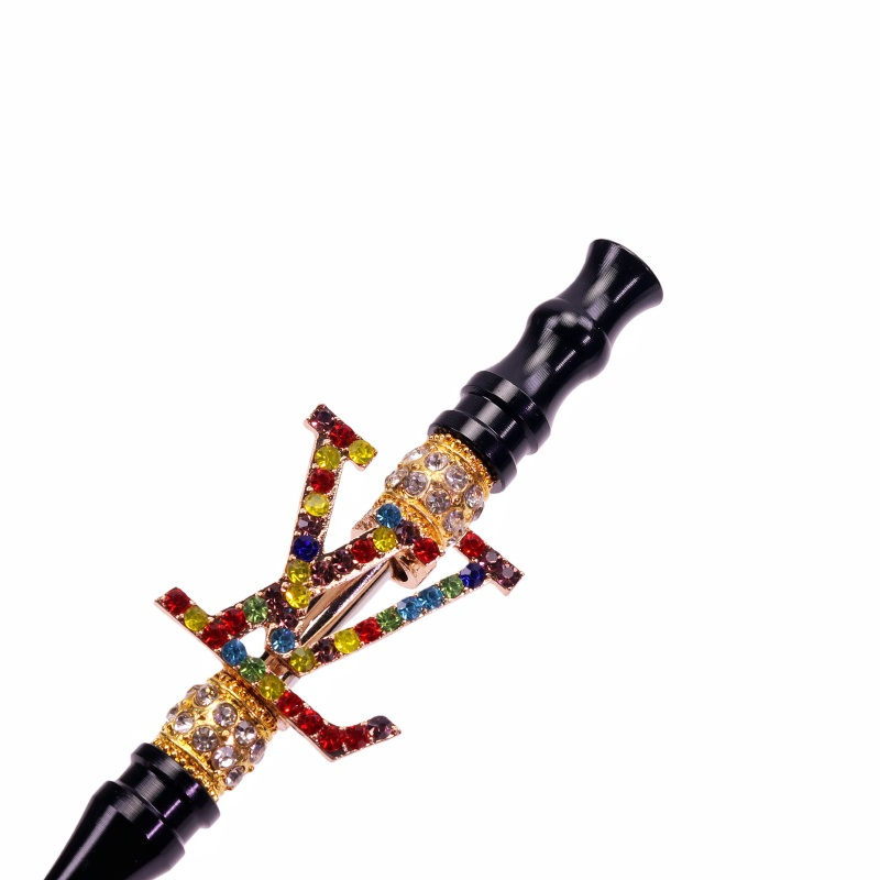 LV Decorative Hookah Mouthpiece LOUIS VUITTON Metal Hookah Tip with Crystals Ornate Hookah Mouthpiece Fashion Hookah Accessories