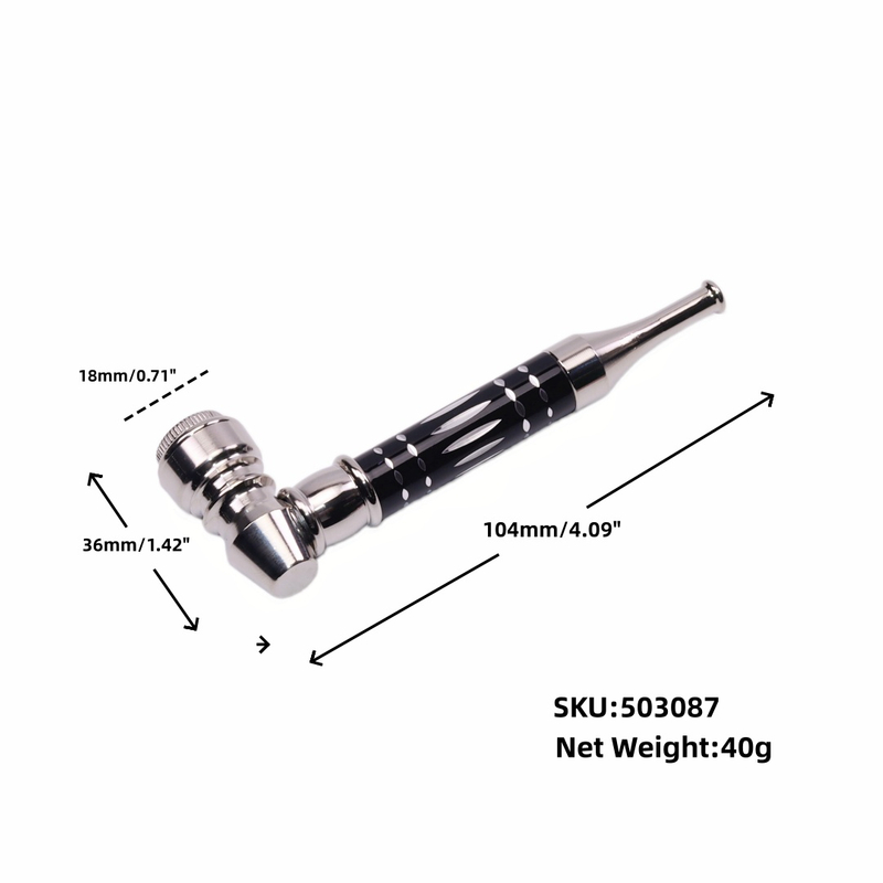 8-Pack Diamond Cut Metal Tobacco Pipe Smoking Kit With Pipe Screen Tool Brush Cleaning Tool Metal Rod Travel PU Case for Smoking Gift 