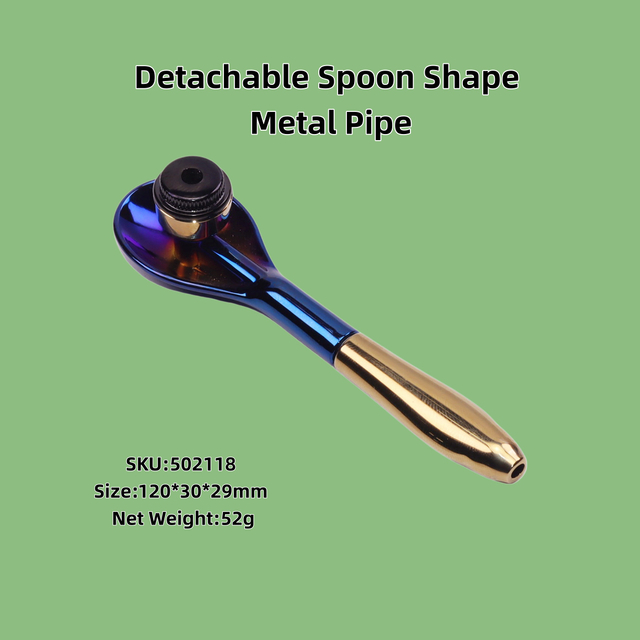 Detachable Portable Rainbow Metal Smoking Pipe Iridescent Gradient Spoon Smoking Pipe Two-Tone Smoking Pipe