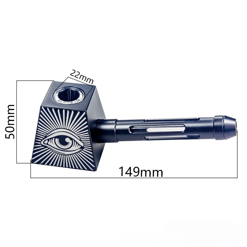 Eye of Providence Engraved Metal Pipe Durable Aluminum Tobacco Pipe Portable All-Seeing Eye Smoking Pipe
