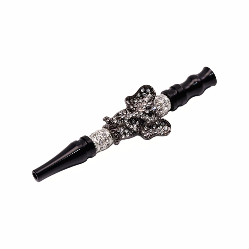Black Hookah Mouthpiece with Rhinestone Turtle/Spider/Skull Ornate Crystal Animal Hookah Accessories Universal Hookah Mouth Tip with Animal Design