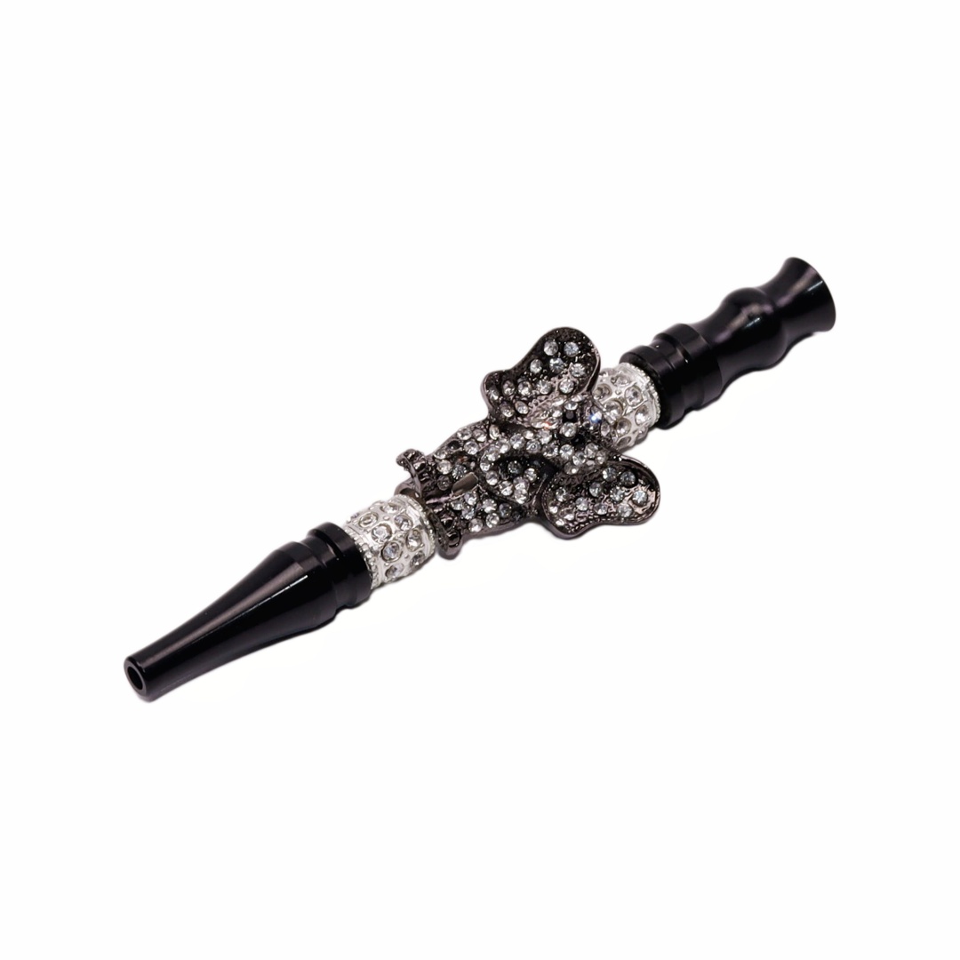 Black Hookah Mouthpiece with Rhinestone Turtle/Spider/Skull Ornate Crystal Animal Hookah Accessories Universal Hookah Mouth Tip with Animal Design