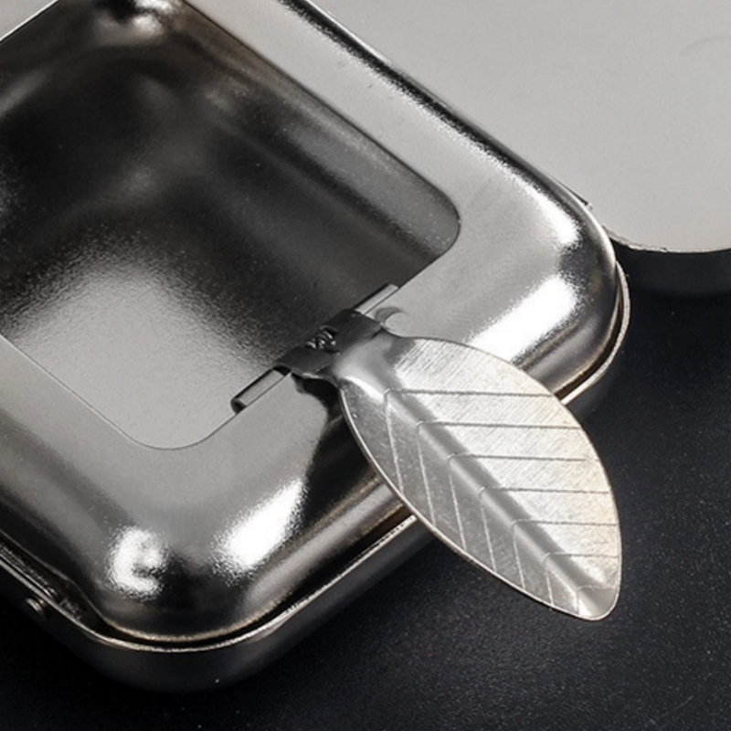 1Pack of 2 Pieces Spill Proof Mirror Push Button Pop Up Portable Metal Pocket Ashtray for Outdoor Travel
