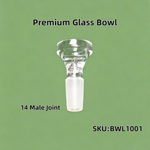 Water Pipe Replacement Part 14mm Male Hand Blown Clear Straight Herb Slide Clear Glass Bong Bowl for Water Pipes Durable Smoking Tool